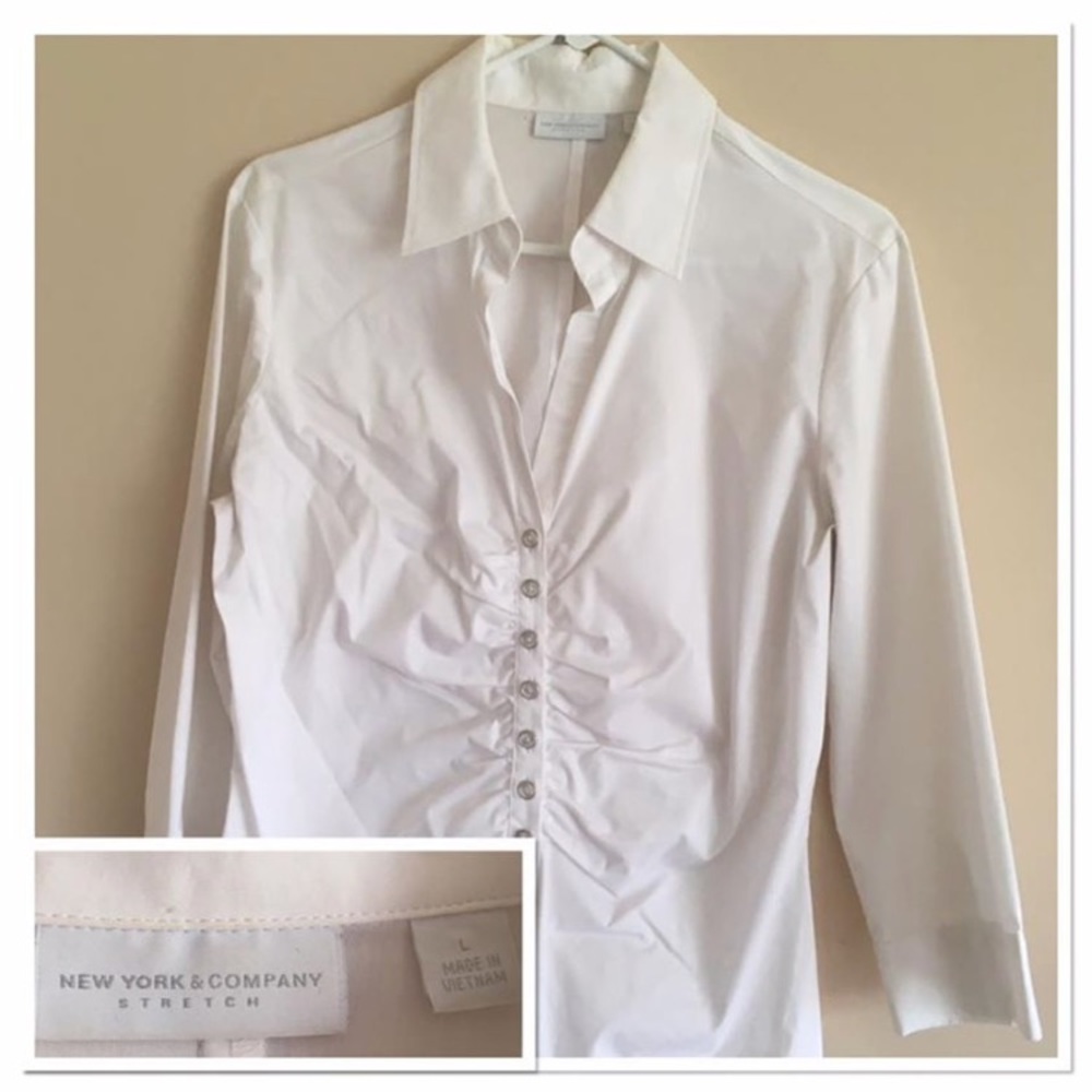 Button down 3/4 sleeve blouse